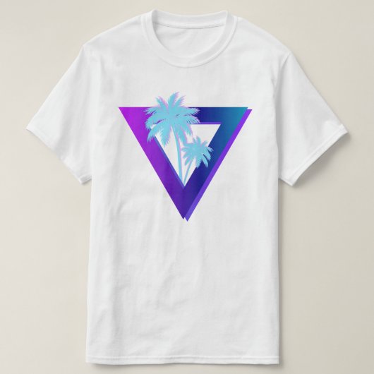 RETROWAVE SYNTHWAVE PALM BÄUME TRIANGLE SHIRT (Design vorne)