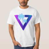 RETROWAVE SYNTHWAVE PALM BÄUME TRIANGLE SHIRT (Vorderseite)