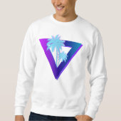 RETROWAVE SYNTHWAVE PALM BÄUME TRIANGLE SWEATSHIRT (Vorderseite)
