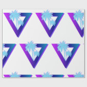 RETROWAVE SYNTHWAVE PALM BÄUME WRAPPING PAPIER GESCHENKPAPIER (Flach)