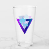 RETROWAVE SYNTHWAVE PALM TREES GLASS-DREIECK GLAS (Vorderseite)