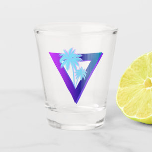 RETROWAVE SYNTHWAVE PALMEN DREIECK SCHUSSGLAS SCHNAPSGLAS