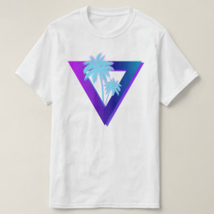 RETROWAVE SYNTHWAVE PALMEN DREIECK SHIRT