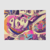 Retrowave Tattoo Button-Up Collage Seidenpapier (Vorderseite)
