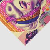 Retrowave Tattoo Button-Up Collage Seidenpapier (Ausschnitt)