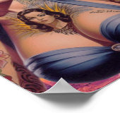 Retrowave Tattoo-Buttone Poster (Ecke)