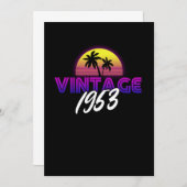 Retrowave Vintag 1953 Geburtstagsgeschenkidee Einladung (Vorne/Hinten)