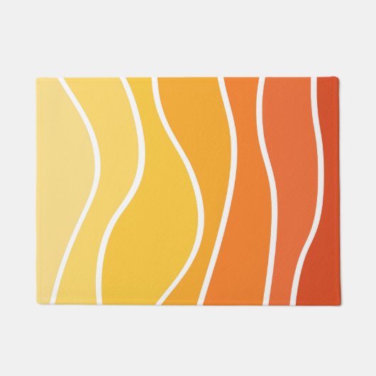 Retrowelle in Gelb und Orange Fußmatte (Vorderseite)