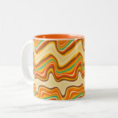Retrowelle warm zweifarbige tasse (Vorderseite Links)