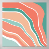 Retrowellen - orange und grün poster (Vorne)