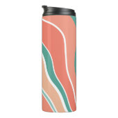 Retrowellen - orange und grün thermosbecher (Nach rechts gedreht)