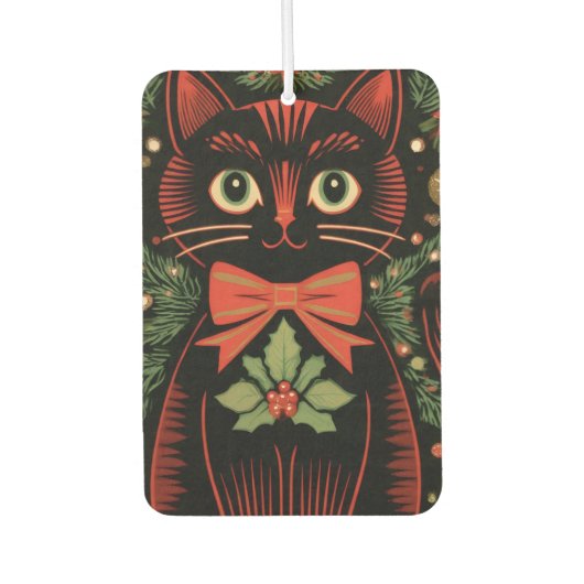 RetroXmasCat Autolufterfrischer (Vorderseite)