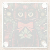 RetroXmasCat Glasuntersetzer (Rückseite)