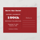 Rett 100. Geburtstagsparty Einladung Baseball (Rückseite)