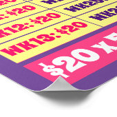 Rett $1.000 in einem Jahr! Geldziele rosa und Lila Poster (Ecke)