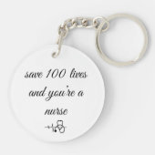 Rett 1 Leben, du bist ein Held - 100 Krankenschwes Schlüsselanhänger (Rückseite)