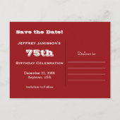 Rett 75. Geburtstagsparty Einladung (Rückseite)