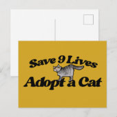 Rett 9 Leben Adoptiere eine Katze Postkarte (Vorne/Hinten)