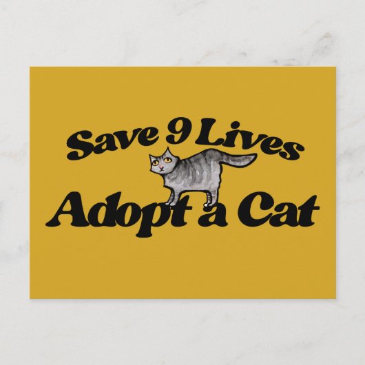 Rett 9 Leben Adoptiere eine Katze Postkarte (Vorderseite)