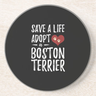 Rett a Life Adoptier a Boston Terrier for Rescue D Getränkeuntersetzer