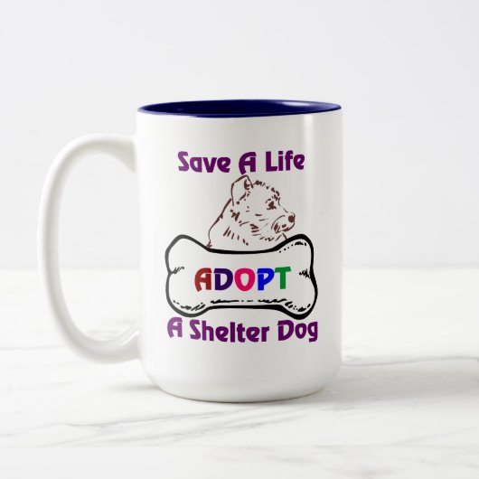 Rett A Life Adoptier A Shelter Hund Tasse (Links)