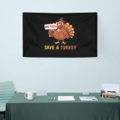 Rett A Turkey Eat Pizza Funny Erntedank Classic Banner (Messeveranstaltung)
