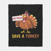 Rett A Turkey Eat Pizza Funny Erntedank Classic Fleecedecke (Vorderseite)