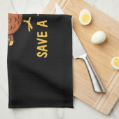 Rett A Turkey Eat Pizza Funny Erntedank Classic Geschirrtuch (Viertel Falte)