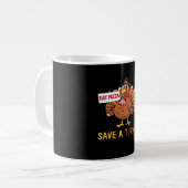 Rett A Turkey Eat Pizza Funny Erntedank Classic Kaffeetasse (Vorderseite Links)