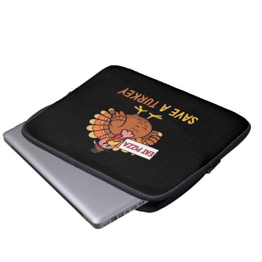 Rett A Turkey Eat Pizza Funny Erntedank Classic Laptopschutzhülle (Vorne Knopf)