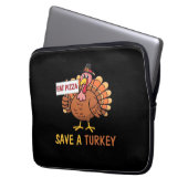 Rett A Turkey Eat Pizza Funny Erntedank Classic Laptopschutzhülle (Vorderseite Links)