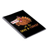 Rett A Turkey Eat Pizza Funny Erntedank Classic Notizblock (Rechte Seite)