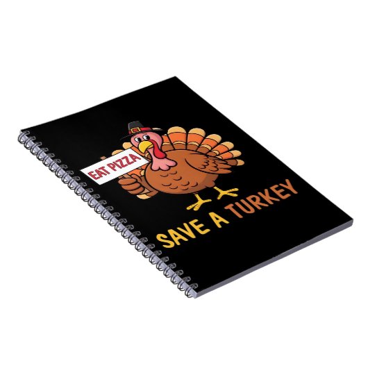 Rett A Turkey Eat Pizza Funny Erntedank Classic Notizblock (Rechte Seite)