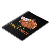 Rett A Turkey Eat Pizza Funny Erntedank Classic Notizblock (Linke Seite)