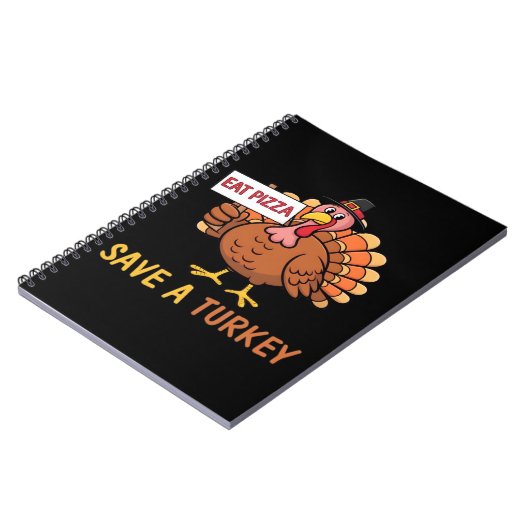 Rett A Turkey Eat Pizza Funny Erntedank Classic Notizblock (Linke Seite)