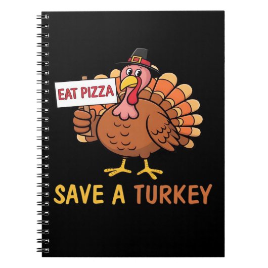 Rett A Turkey Eat Pizza Funny Erntedank Classic Notizblock (Vorderseite)