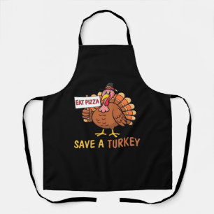 Rett A Turkey Eat Pizza Funny Erntedank Classic Schürze