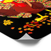 Rett A Turkey Eat Pizza Funny Erntedank Men Wom Poster (Ecke)