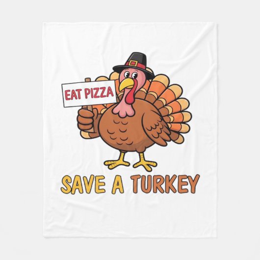Rett A Turkey Eat Pizza Funny Erntedank Oversiz Fleecedecke (Vorderseite)