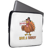 Rett A Turkey Eat Pizza Funny Erntedank Oversiz Laptopschutzhülle (Vorne Rechts)