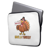 Rett A Turkey Eat Pizza Funny Erntedank Oversiz Laptopschutzhülle (Vorderseite Links)