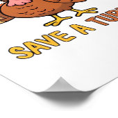 Rett A Turkey Eat Pizza Funny Erntedank Oversiz Poster (Ecke)