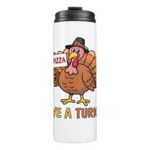 Rett A Turkey Eat Pizza Funny Erntedank Oversiz Thermosbecher