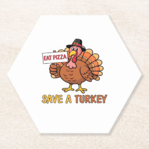 Rett A Turkey Eat Pizza Funny Erntedank Oversiz Untersetzer