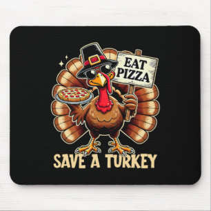 Rett A Turkey Eat Pizza Funny Happy Thanksgiving F Mousepad
