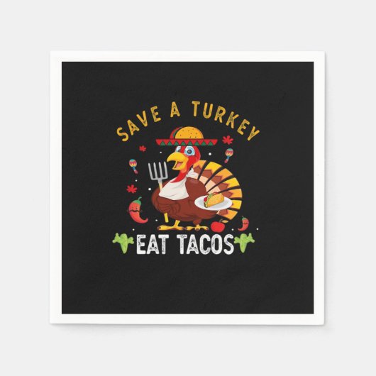 Rett A Turkey Eat Tacos Funny Mexican Serviette (Vorderseite)