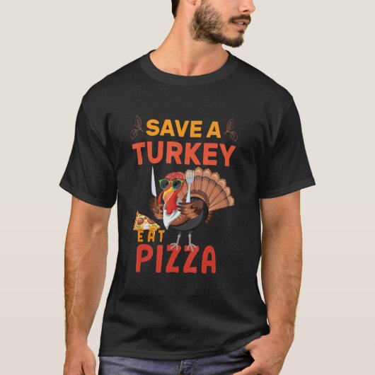 Rett A Turkey essen Pizza Erwachsene Vegane Kinder T-Shirt (Vorderseite)