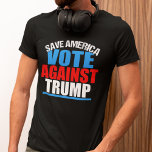 Rett Amerika gegen Trump-Wahlen T-Shirt<br><div class="desc">Rett Amerika bei den Wahlen 2024 gegen Trump stimmen. Dieser mutige patriotische T - Shirt ermutigt die Wähler,  Kamala Harris als Präsidenten zu wählen,  um unser Land retten. Rot weiß und blau.</div>