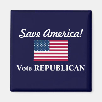Rett Amerika!/Stimme REPUBLIKANS+U.S. Flagge Magnet