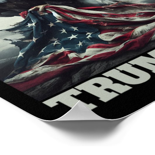 Rett Amerika traurige amerikanische Fahne nie über Poster (Ecke)